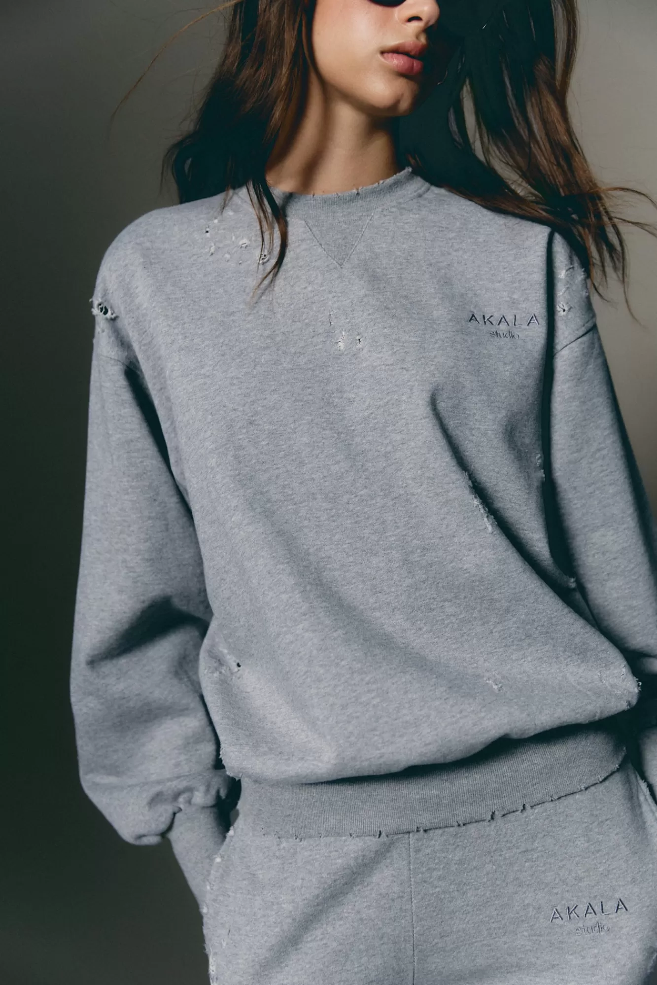 The Akala Studio Sweats-Distressed Grey Set