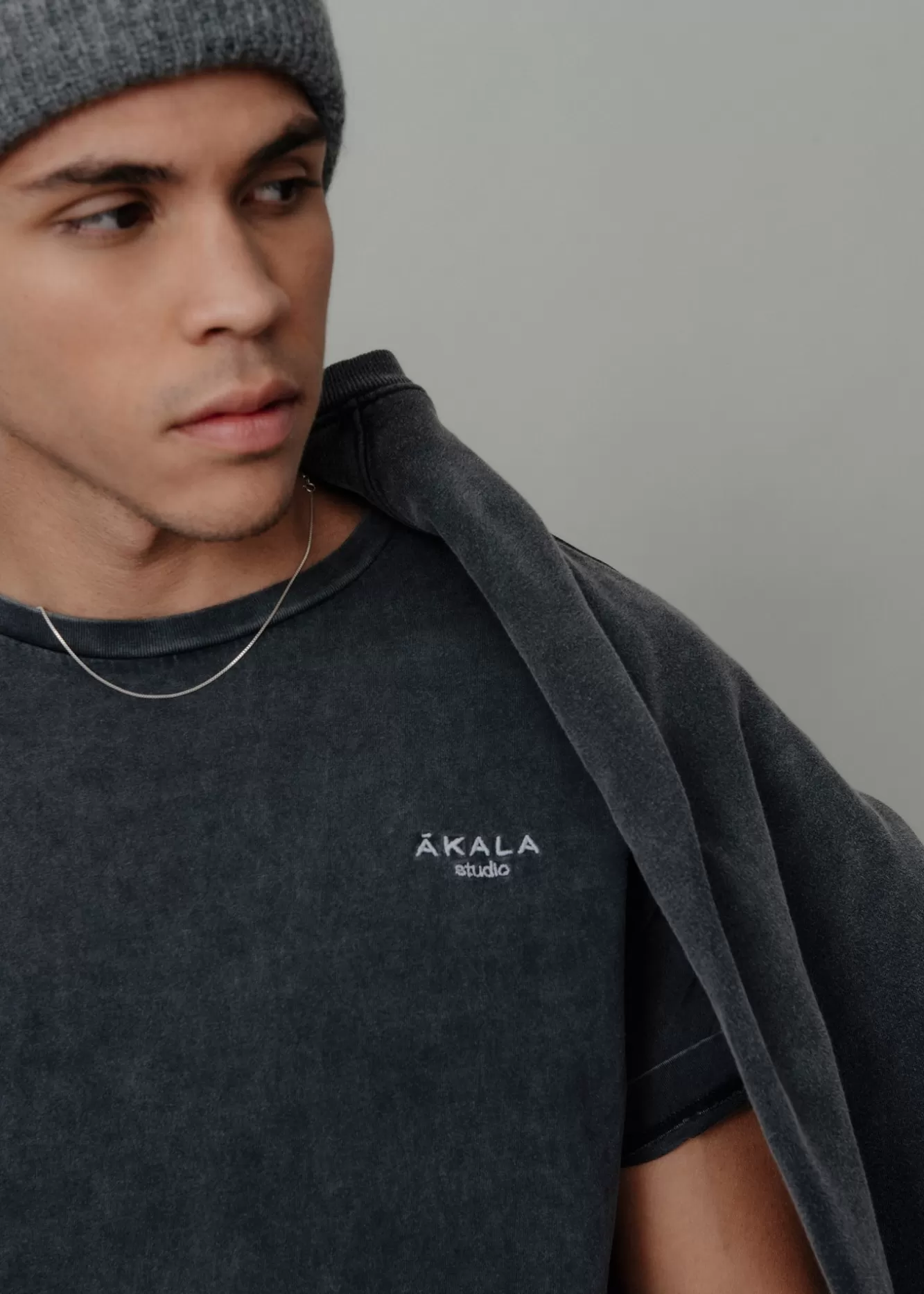 The Akala Studio T-Shirts-Oversized Washed Grey T-Shirt